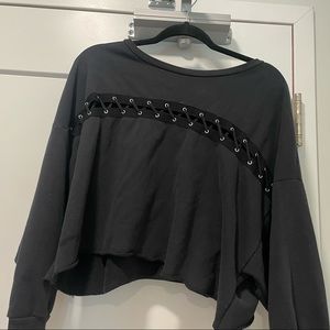 Zara Black Crewneck Top